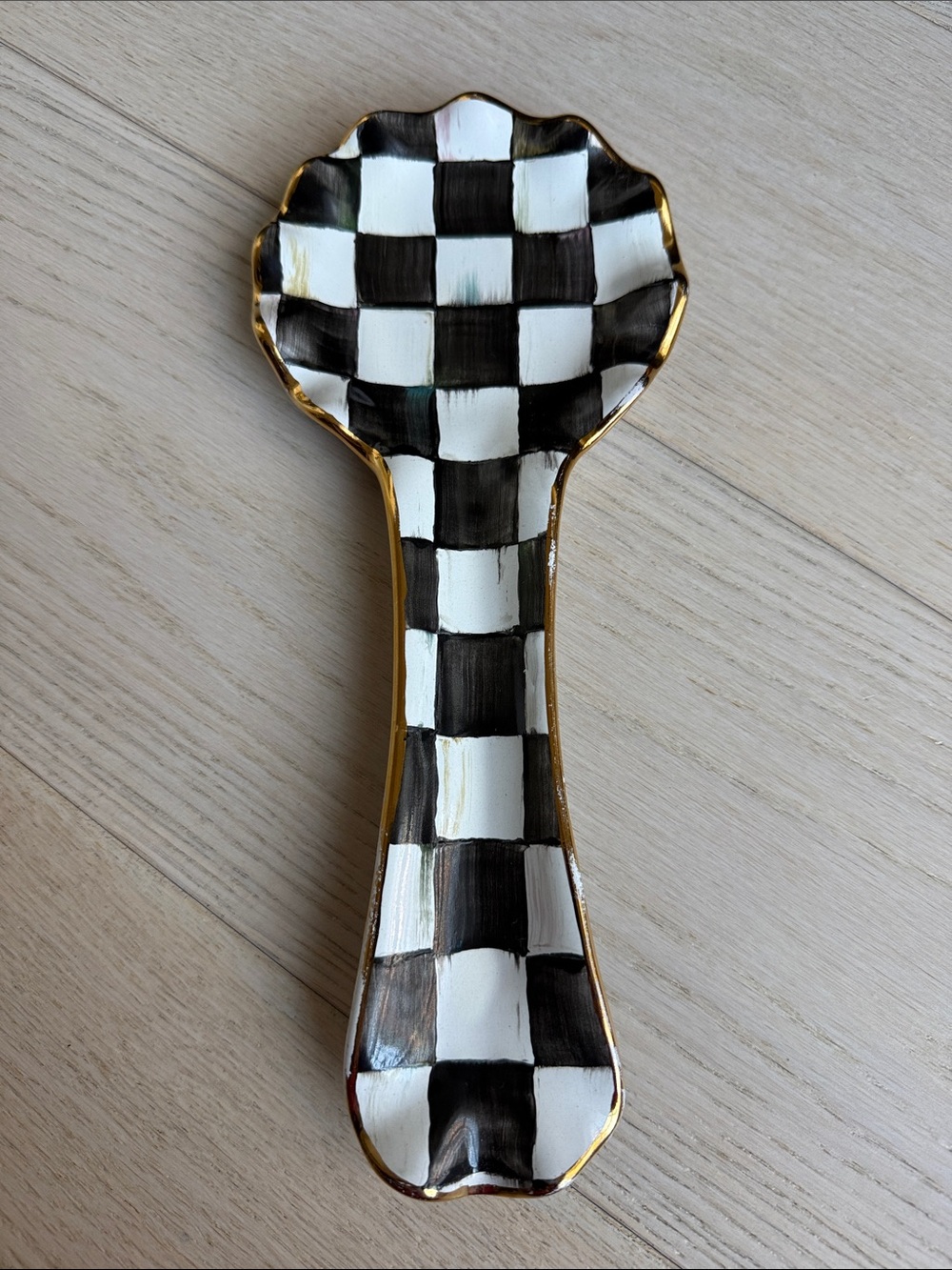 Mackenzie-Childs Courtly Check Ceramic Spoon Rest 2025